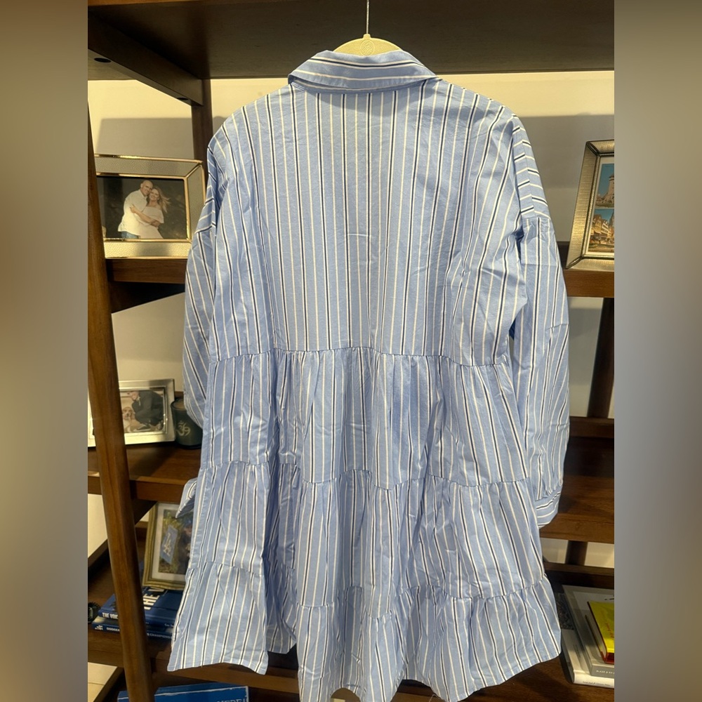 TUCKERNUCK Pomander Place Shades of Blue Striped Cara Dress - Picture 5 of 5